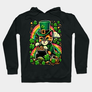 Funny cat shamrock Hoodie